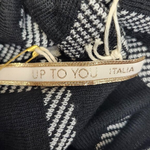 Up To You Women's White/Black Striped Cowl Neck Sweater Size S - Picture 3 of 8